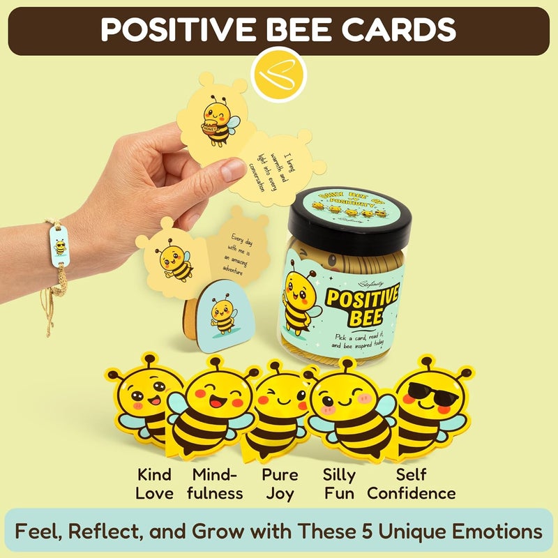 STOFINITY Emotional Support Bee Gifts For Women - Positive Gifts For Coworkers Friend, Daily Affirmation Cards For Women Men, Teacher Appreciation Gift For Christmas, Cute Bee Stuff For Birthday - Image 3